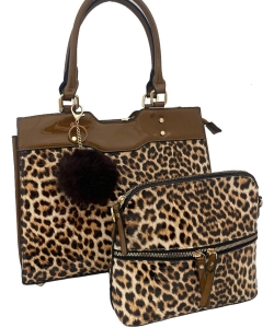 2 In 1 Leopard Print Tote Bag BC-716511 KHAKI